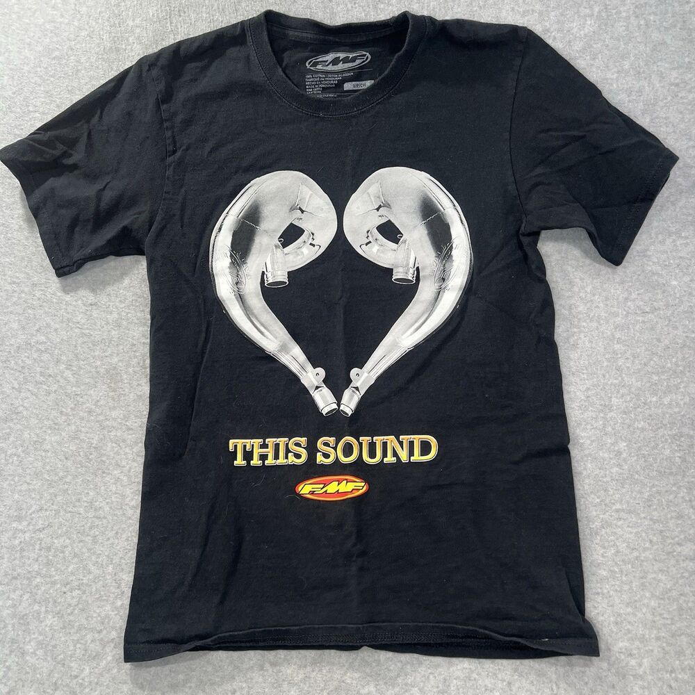 FMF T-shirt Racing Love this sound Black Graphic Mens Small